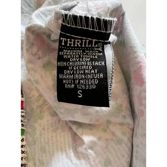 Thrill graffiti colorful raw hem button down long sleeve shirt dress small  NWT - Picture 8 of 13